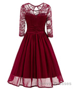 Classy Short Vintage Maroon Prom Dress with Sleeves