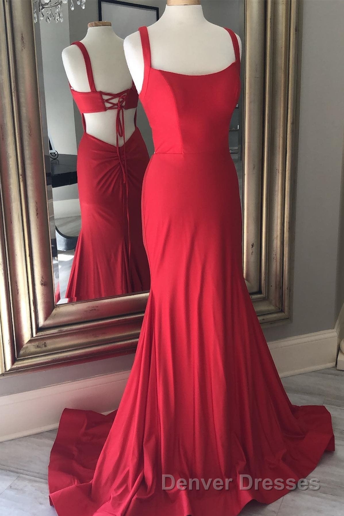 Simply Mermaid Red Long Formal Dress Secondary image