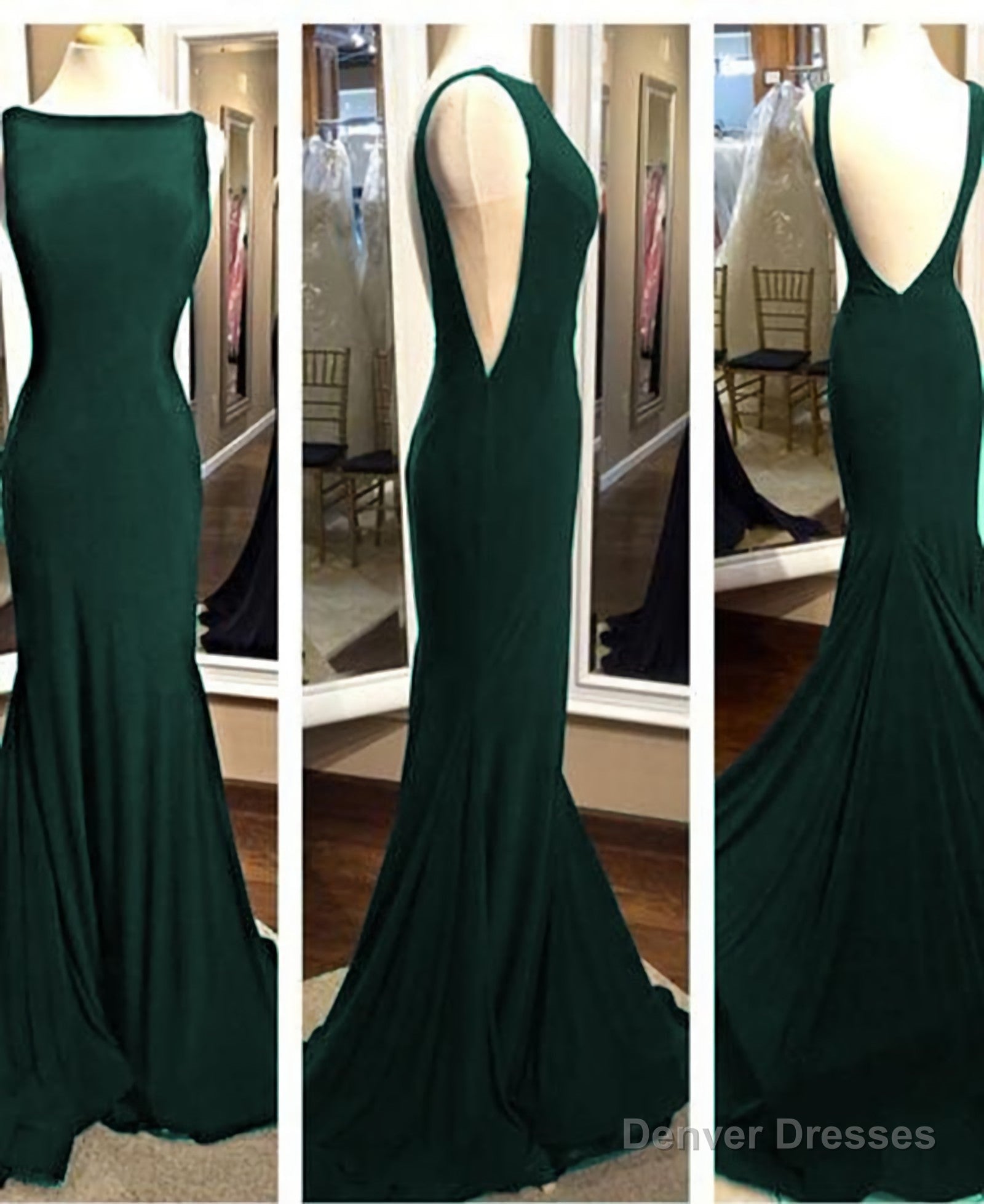 Elegant Long Backless Mermaid Fitted Black Prom Gown Formal Evening Dress With Sweep Train Dp080 Secondary image