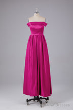 Elegant Off the Shoulder Satin Bridesmaid Dresses