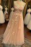 Sweetheart One Shoulder Pink Prom Dress with Flowers