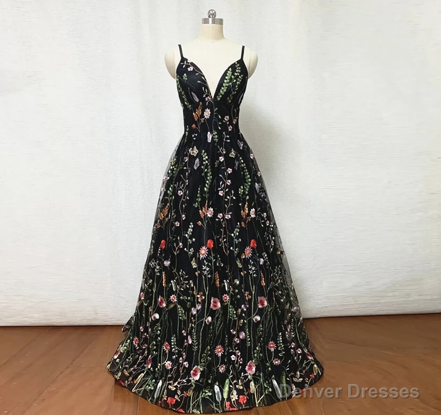 Black Floral Fairy Prom Dress Long Evening Gowns For Wedding Main image
