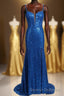 Royal Blue Sequin Mermaid Long Prom Dress