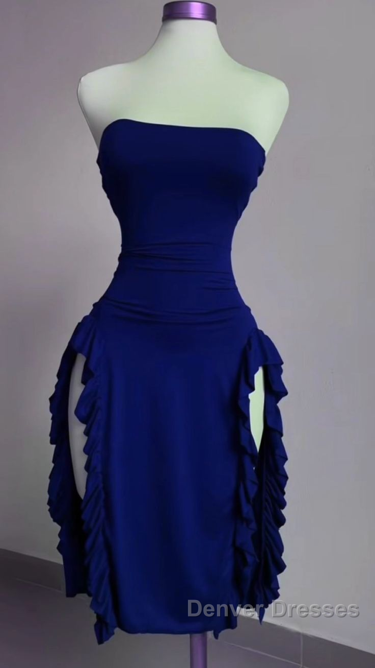 Strapless Midi Length Ruffle Prom Dress Sexy Evening Dress Secondary image