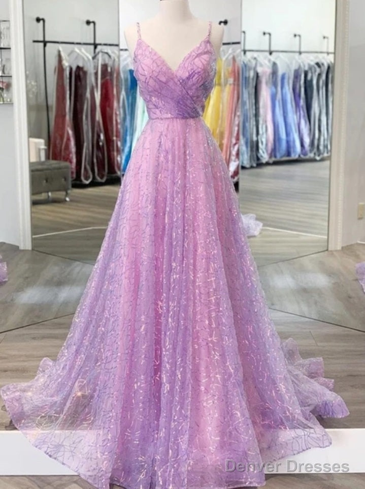 Lilac Spaghetti straps Formal Dress Prom Dress Main image