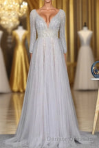 Amazing Long Gray Beading Prom Dress Modest Evening Gowns
