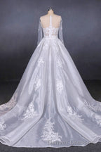 Long Sleeves Simple Elegant Wedding Dress Lace Wedding Gowns