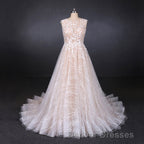 Gorgeous Long Backless Wedding Dress Ivory Lace Wedding Gowns