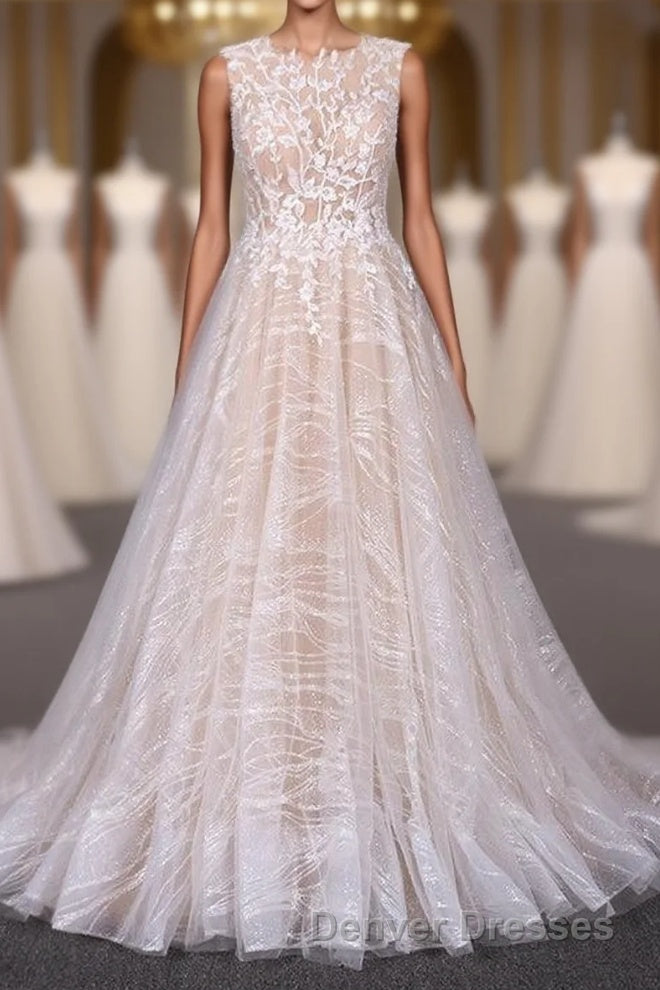 Gorgeous Long Backless Wedding Dress Ivory Lace Wedding Gowns