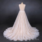 Gorgeous Long Backless Wedding Dress Ivory Lace Wedding Gowns