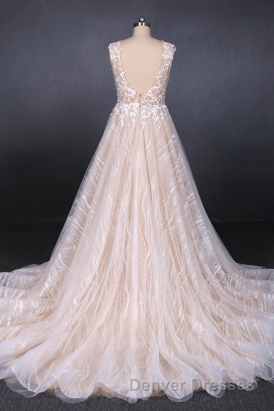 Gorgeous Long Backless Wedding Dress Ivory Lace Wedding Gowns Secondary image