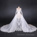 Elegant Long Sleeves Lace Wedding Dress Beautiful Bridal Dress