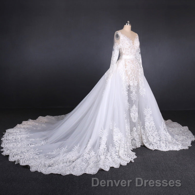 Elegant Long Sleeves Lace Wedding Dress Beautiful Bridal Dress