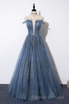Lovely Tight A-line Lace Up Blue Prom Dress For Girls Party Dress