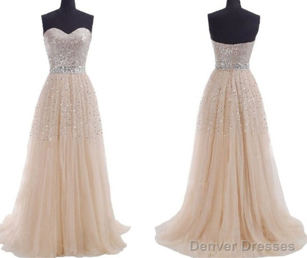 Fairytale Glitter Champagne Bling Strapless Long Prom Dress Main image