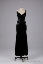 Mermaid Sequins Spaghetti Straps Long Bridesmaid Dresses