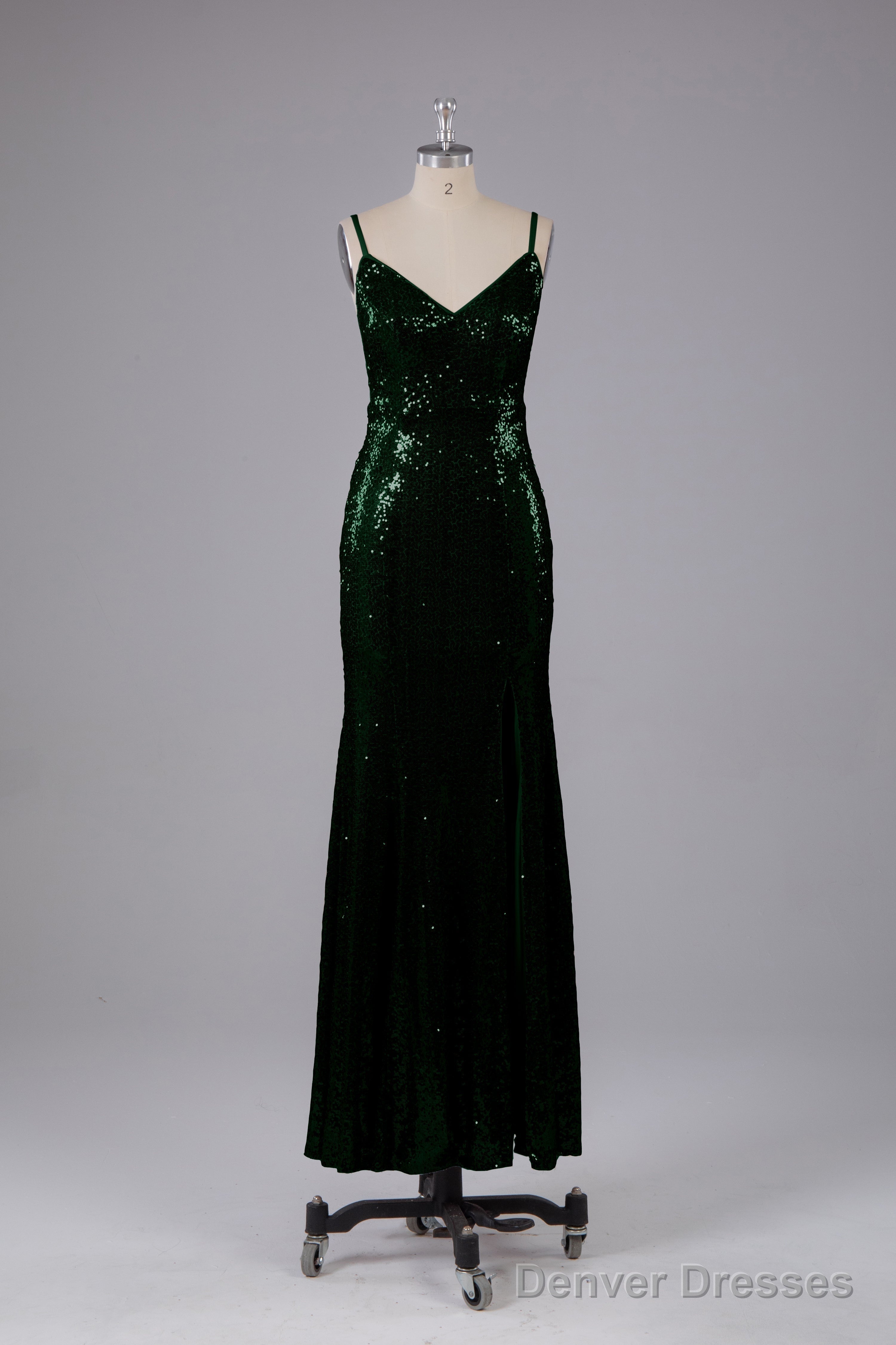 Mermaid Sequins Spaghetti Straps Long Bridesmaid Dresses