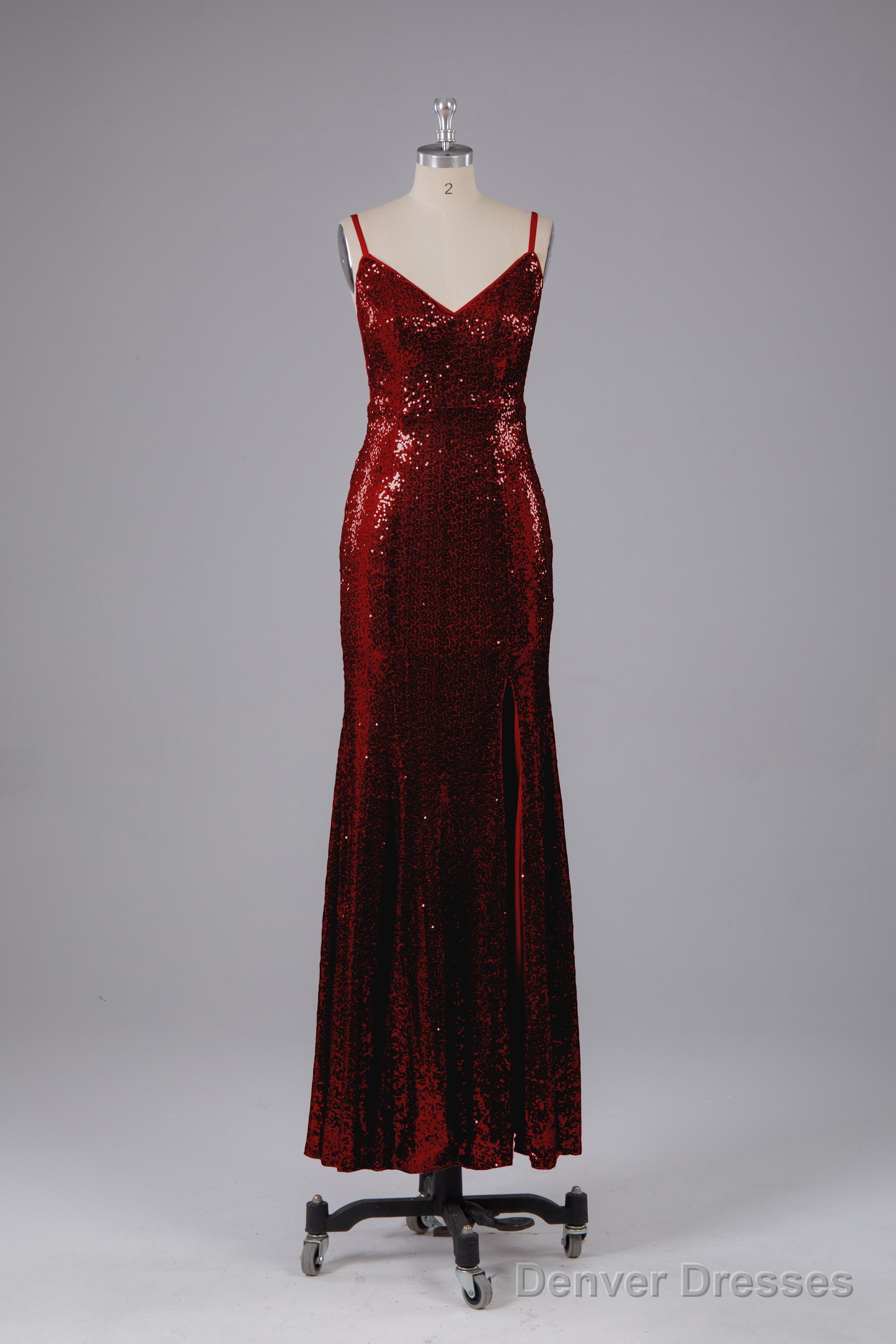 Mermaid Sequins Spaghetti Straps Long Bridesmaid Dresses