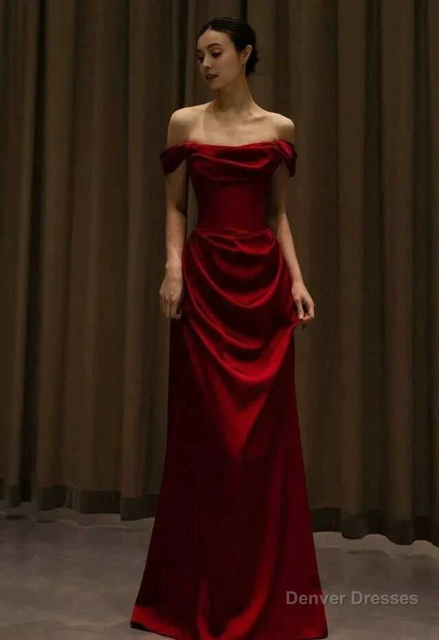 Off-Shoulder Plain A-Line Evening Gown Long Corset Prom Evening Formal Dresses Main image