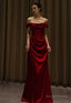 Off-Shoulder Plain A-Line Evening Gown Long Corset Prom Evening Formal Dresses