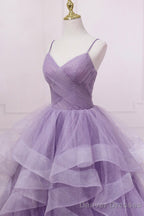 Lavender Ruffles Short A-line Party Dress