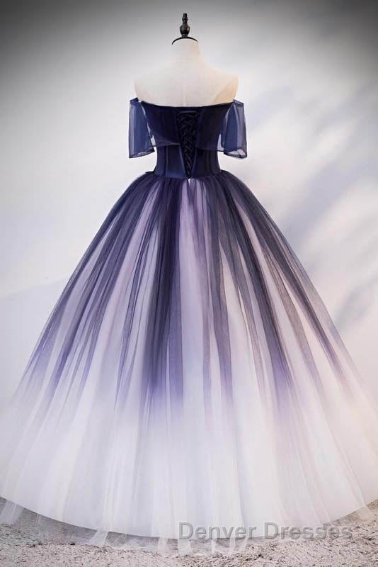 Ombre Ball Gown Prom Dress Quinceanera Dress with Delicate Gold Appliques Secondary image