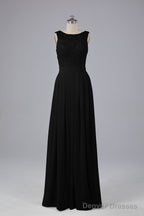 A-line Lace Top Floor Length Chiffon Bridesmaid Dresses
