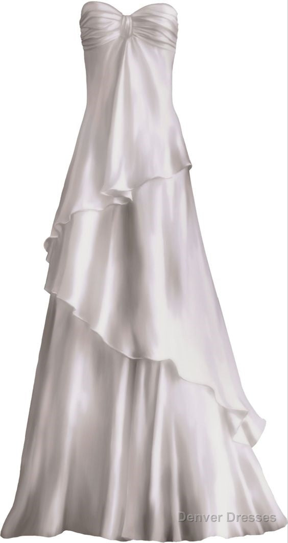 Sexy A line Sweetheart Party Dresses White Long Prom Dresses Main image