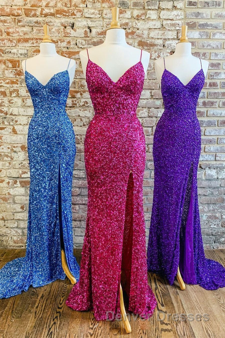 Mermaid Purple Sequin Long Prom Dress with Slit Secondary image