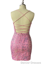 Cute Bodycon V Neck Blue Lace Homecoming Dress