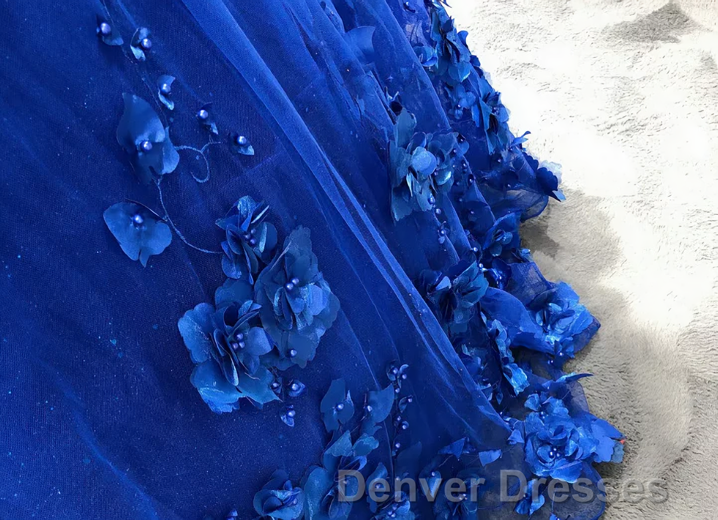 Royal Blue Quinceanera Dress Ball Gown With Appliques Flowers Princess Sweet 16 Dress