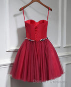Cute Sweet Neck Short Prom Dress, Mini Dress