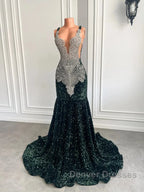 Gorgeous Long Dress Luxury Black Girls Prom Party Formal Gowns