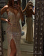 A-line V Neck Prom Dresses With Split Prom Evening Dress