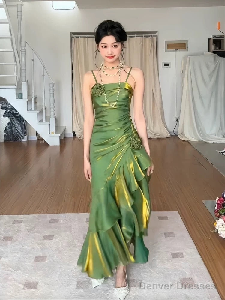 Mermaid Spaghetti Straps Prom Dresses Green Party Dress Secondary image