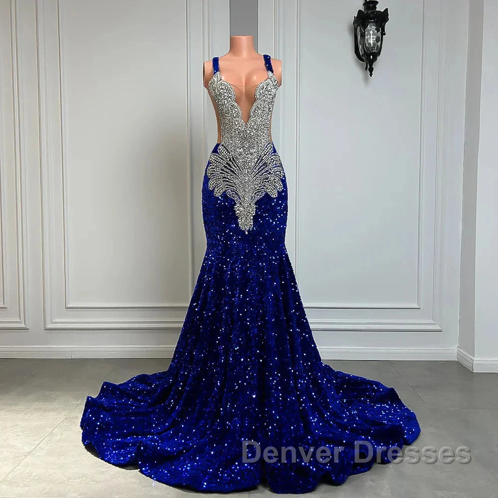 Gorgeous Long Dress Luxury Black Girls Prom Party Formal Gowns