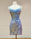 Sparkly Spaghetti Straps Sequin Homecoming Dress