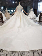 New Arrival Long Off The Shoulder Ball Gown Lace Wedding Dress