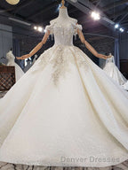 New Arrival Long Off The Shoulder Ball Gown Lace Wedding Dress