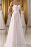 Girly Spaghetti Straps Long A-line Floor Length Wedding Dress