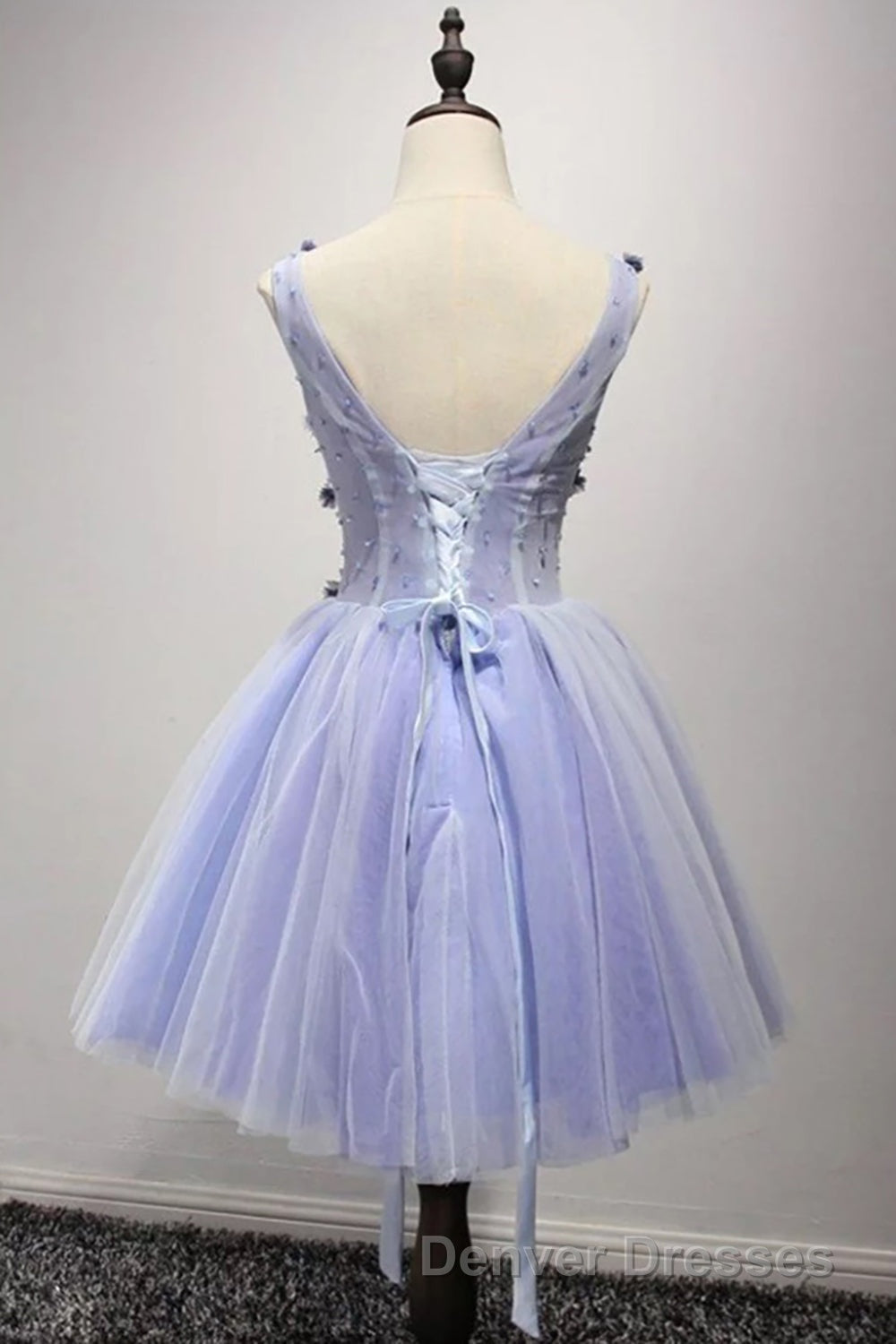 Purple V Neck A Line Homecoming Dress Secondary image
