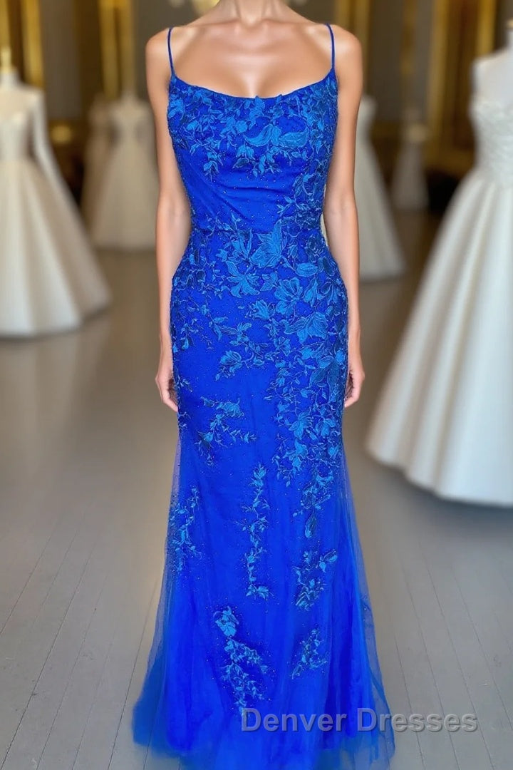 Royal Blue Mermaid Prom Dress with Appliques Main image