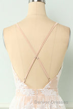 Spaghetti Straps White Prom Dress