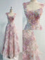 A Line 3D Floral Lace Skirt Tulle Bodice Floor-Length Prom Dress