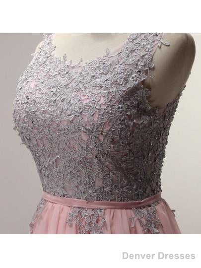 A-Line Appliques Ribbons Scoop Knee-Length Homecoming Dress