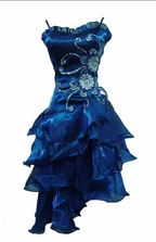 A Line Black Ruffle Short Prom Dress Homecoming Dress