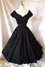A-Line Black Satin Cocktail Party Dresses Homecoming Dress