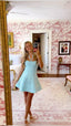 A Line Blue Short Party Dress Cocktail Dress Homecoming Dress