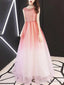 A-Line Bridesmaid Dress Jewel Neck Short Sleeve Color Block Floor Length Tulle With Sequin