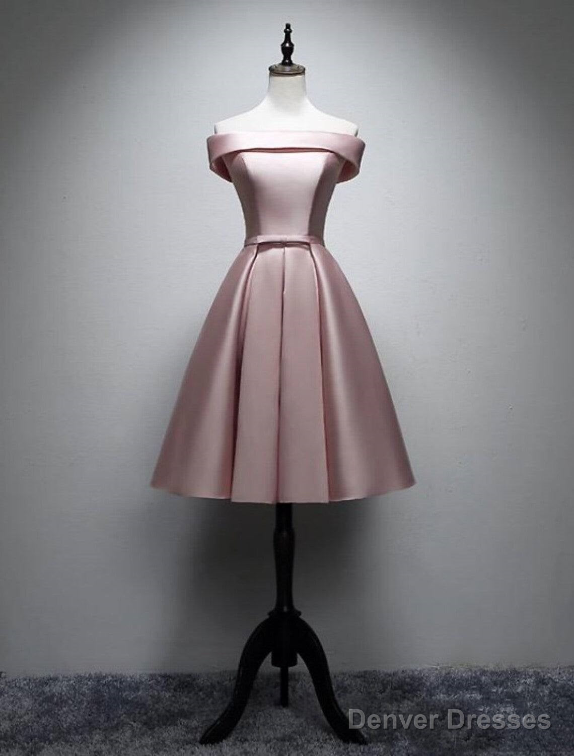 A-Line Bridesmaid Dress Off Shoulder Sleeveless Elegant Tea Length Satin With Bow(S) / Pleats